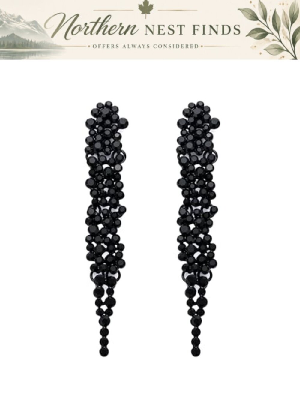 Crystal Chandelier Dangle Earrings Rhodium Plated Wedding Prom